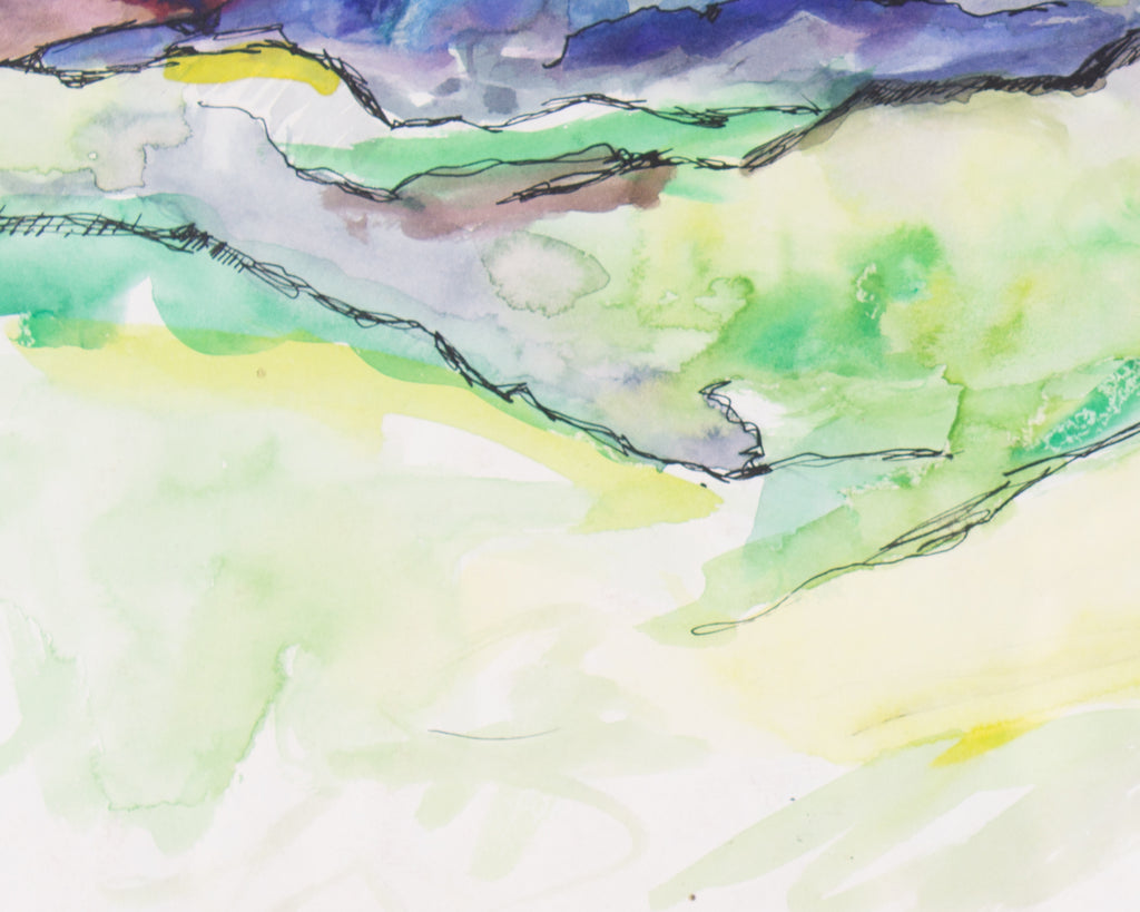 Harry Hilson 1967 Watercolor and Ink Painting of Pike National Forest, Colorado