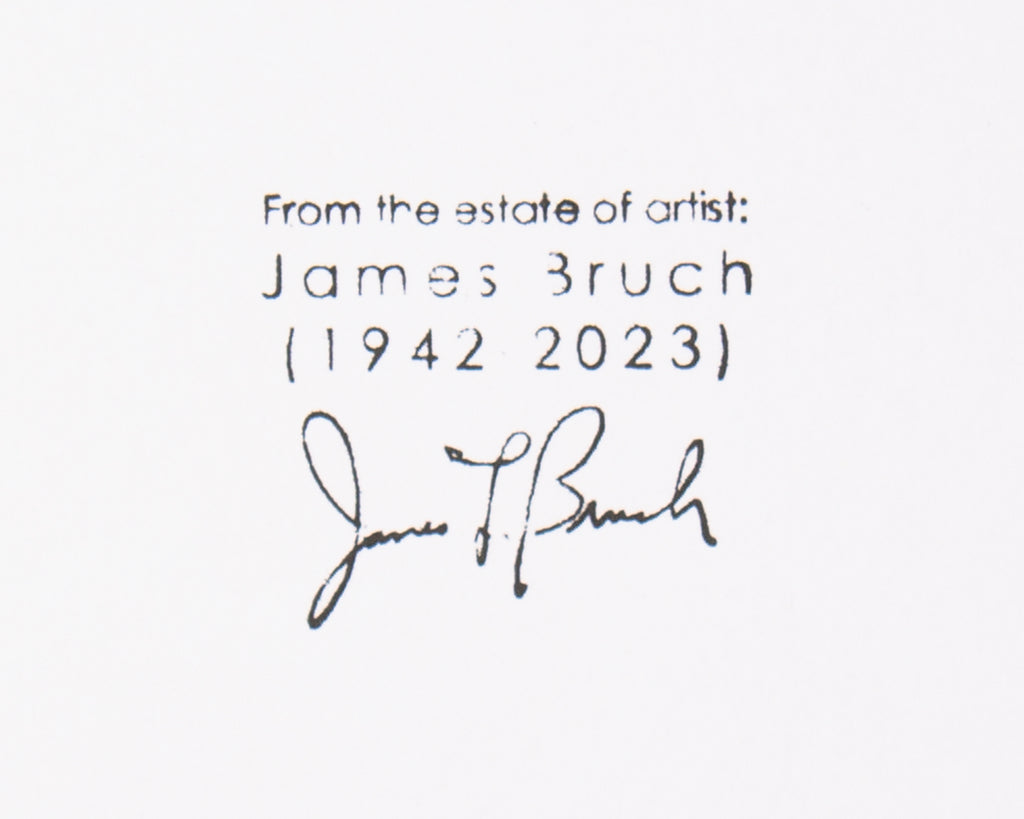 James L. Bruch Abstract Oil on Paper Painting