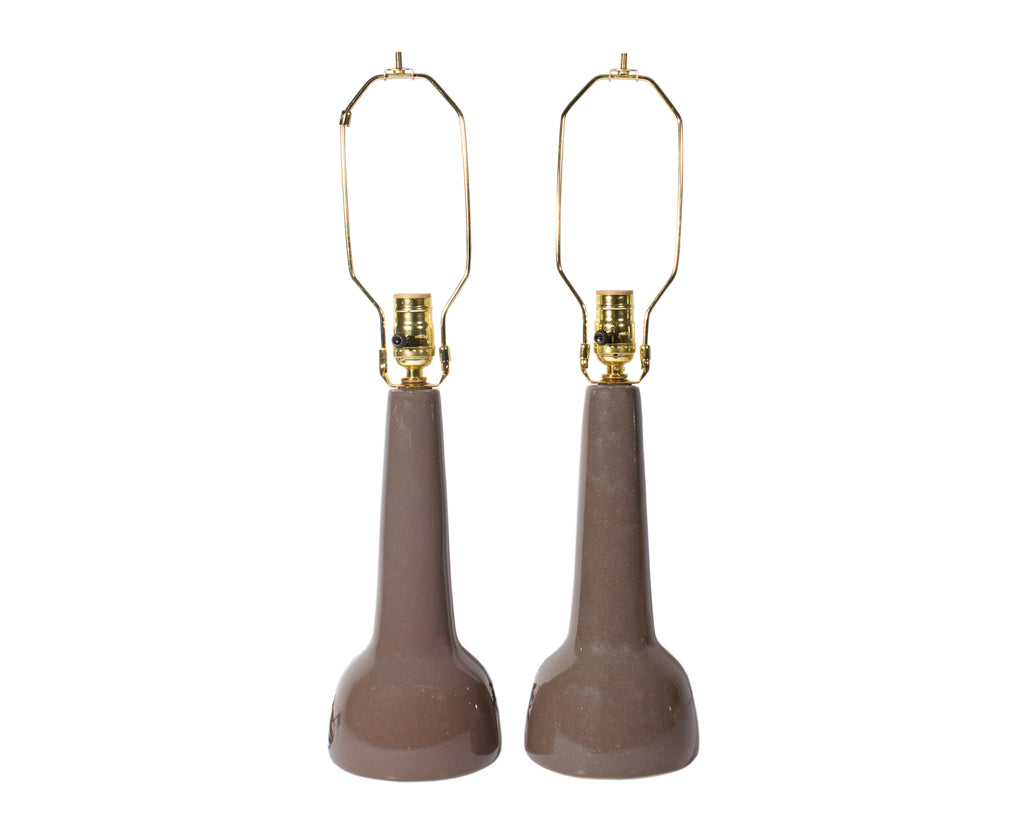 Martz Marshall Studios Brown Ceramic Table Lamps