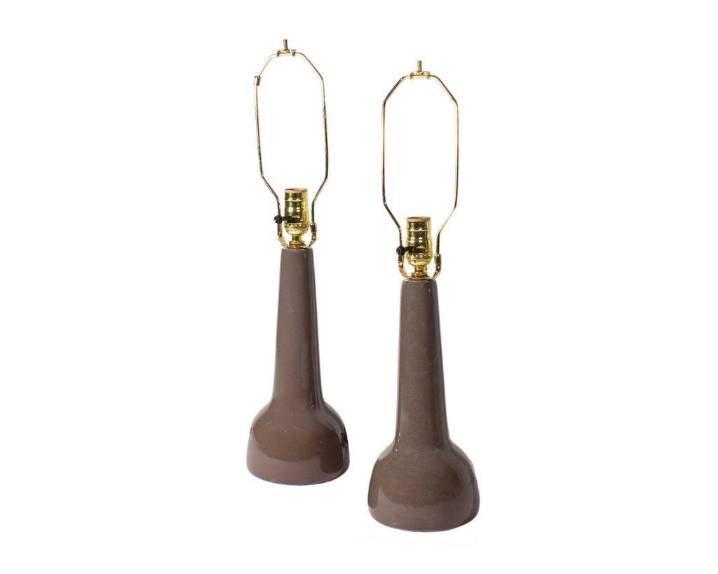 Martz Marshall Studios Brown Ceramic Table Lamps