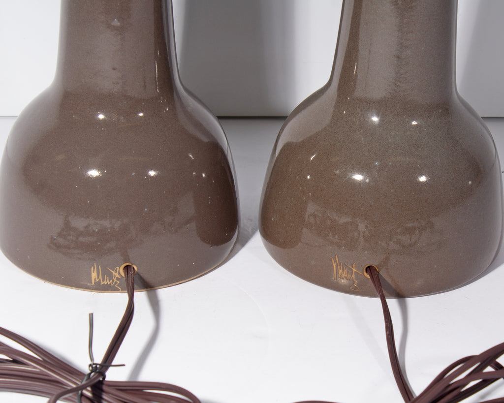 Martz Marshall Studios Brown Ceramic Table Lamps