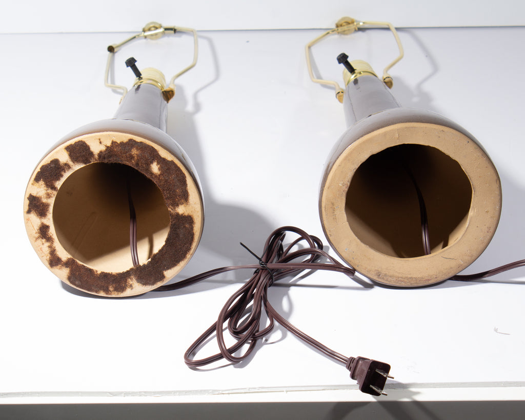 Martz Marshall Studios Brown Ceramic Table Lamps