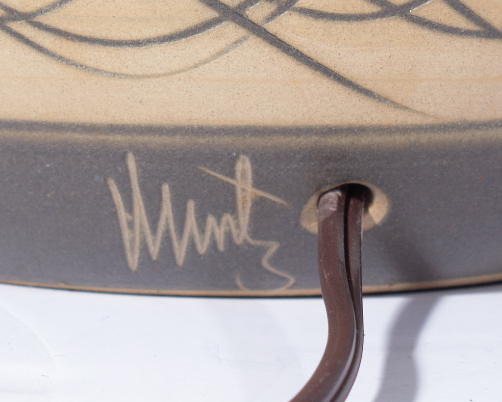 Martz Marshall Studios Ceramic Table Lamp with Incised Design