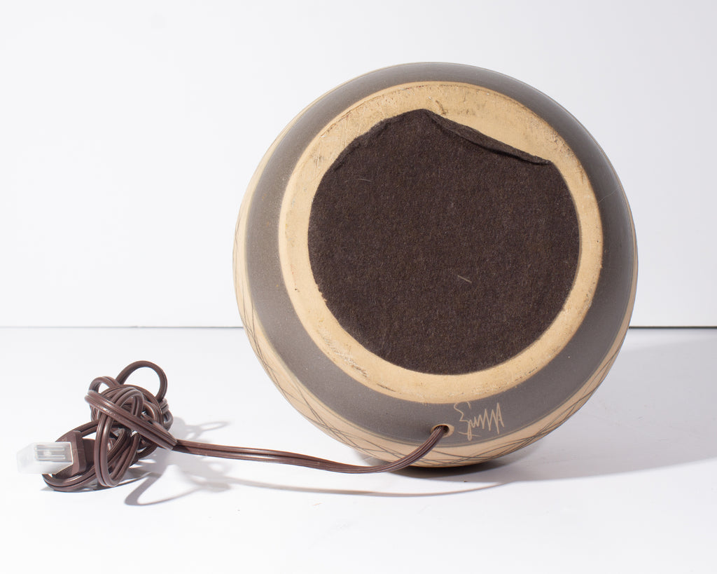 Martz Marshall Studios Ceramic Table Lamp with Incised Design