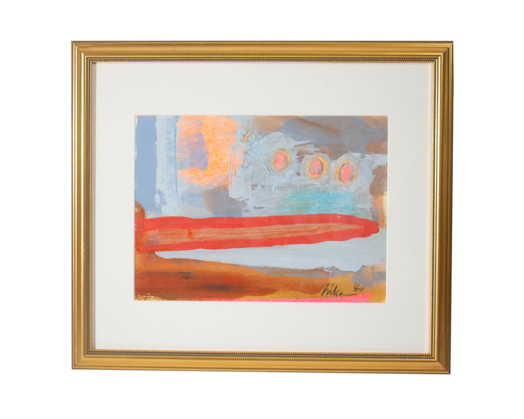 Harry Hilson 1984 Abstract Mixed Media Painting