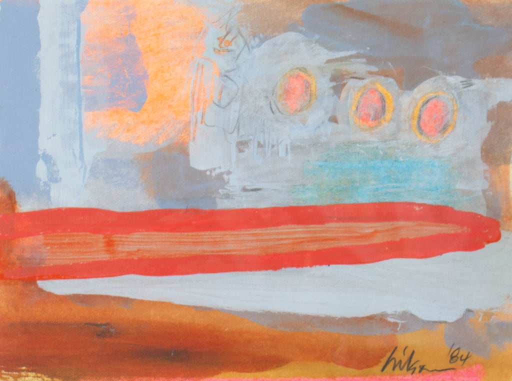 Harry Hilson 1984 Abstract Mixed Media Painting