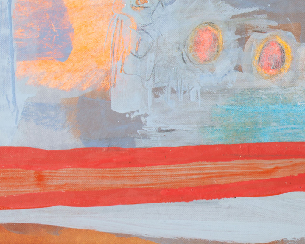 Harry Hilson 1984 Abstract Mixed Media Painting