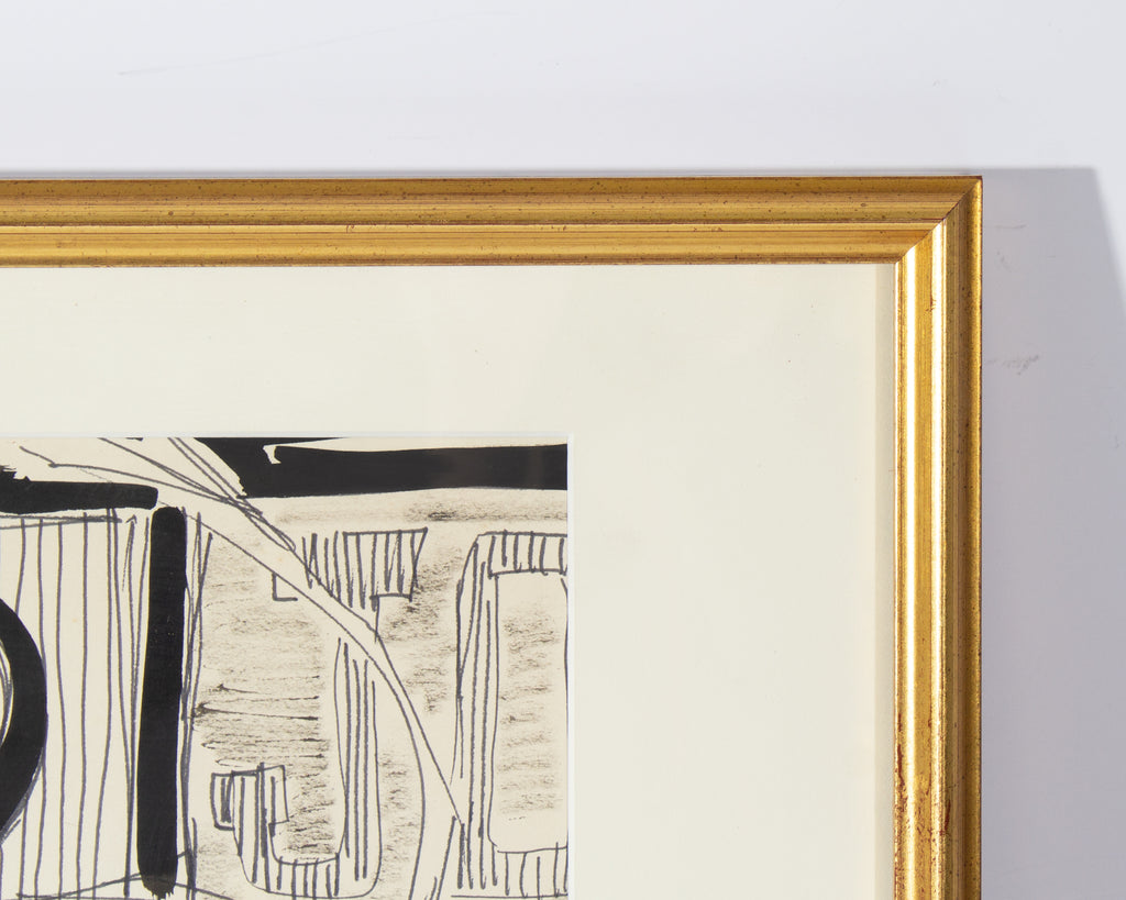 Harry Hilson “Toro Bravo” Bull Fighting Ink Drawing