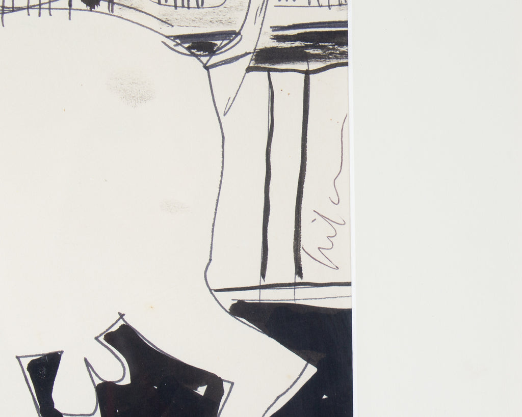 Harry Hilson “Toro Bravo” Bull Fighting Ink Drawing