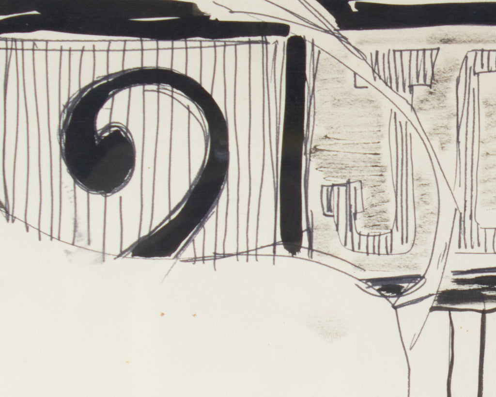 Harry Hilson “Toro Bravo” Bull Fighting Ink Drawing