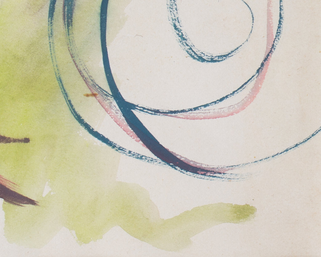 Robert C. Ray Abstract Watercolor Painting of a Rooster