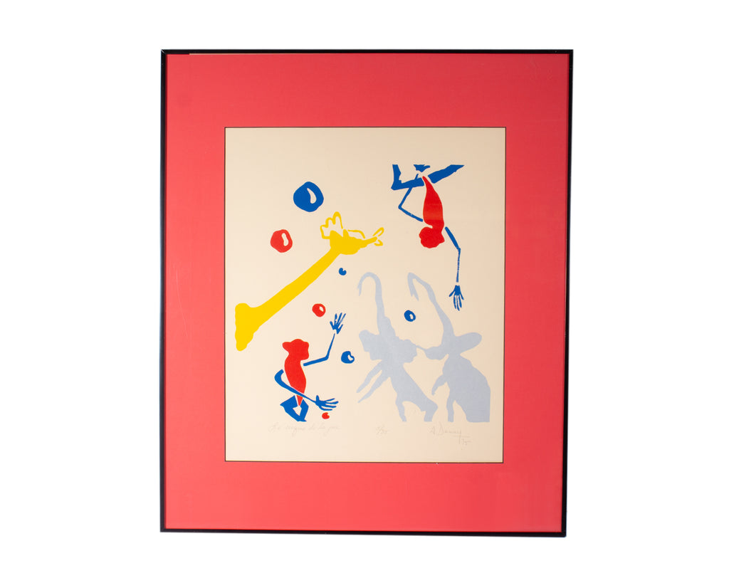 A. Denney 1975 “Le Cirque de la joie” Abstract Serigraph Print