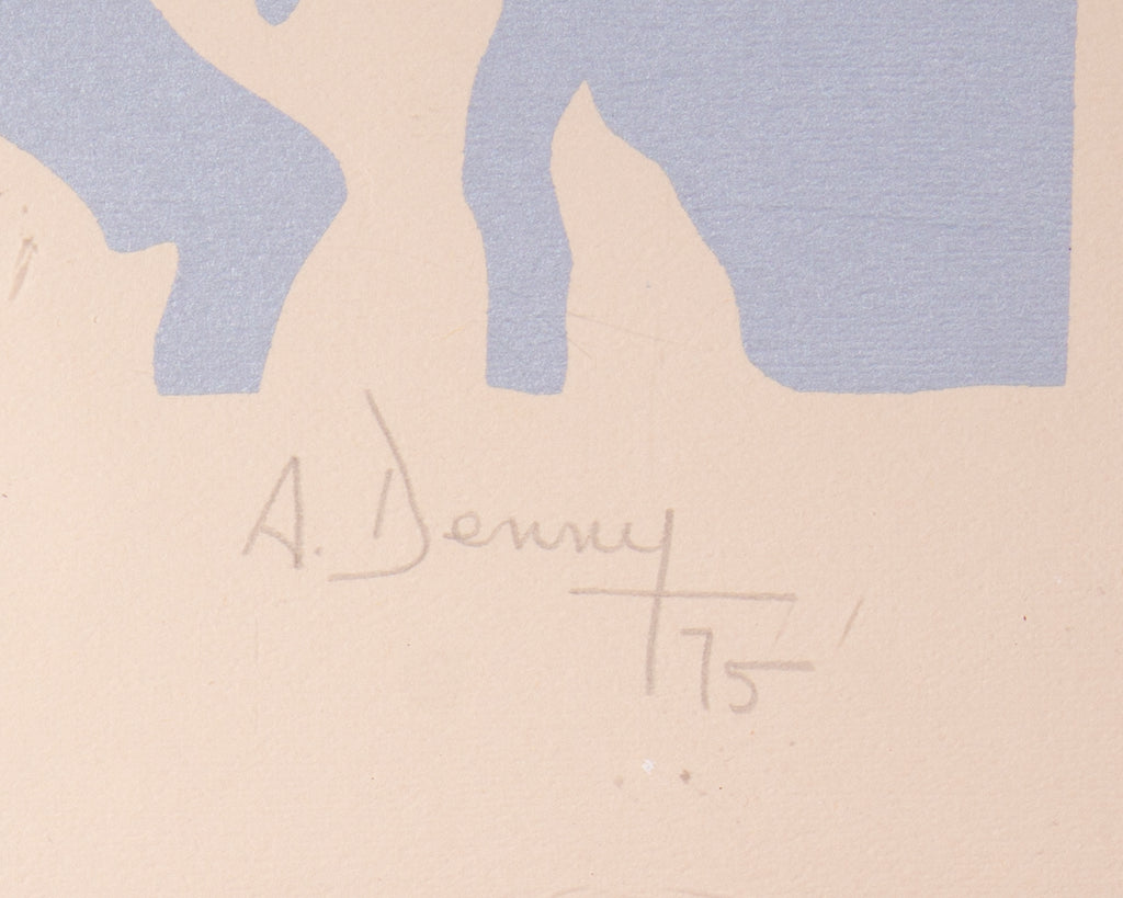 A. Denney 1975 “Le Cirque de la joie” Abstract Serigraph Print