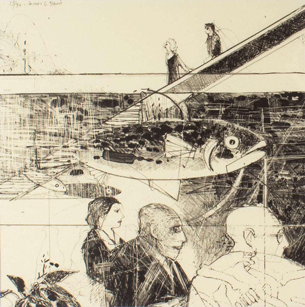 James G. Davis 1989 “Profiles” Lithograph Print