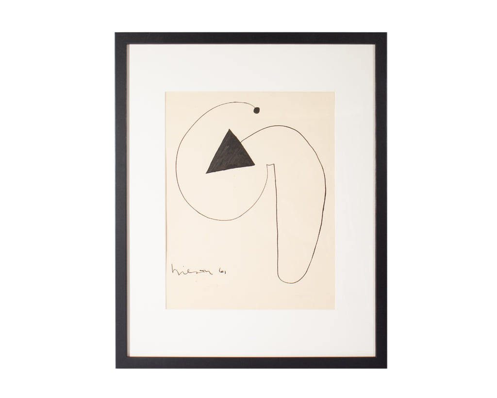 Harry Hilson 1961 Abstract Ink Drawing
