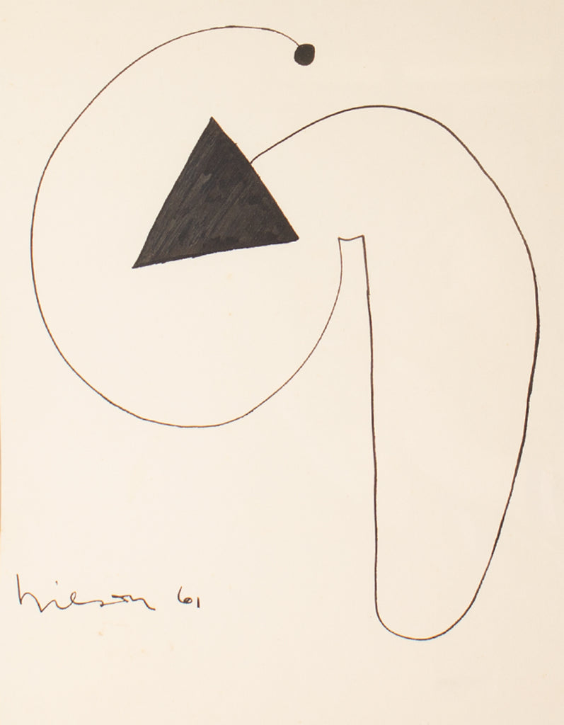 Harry Hilson 1961 Abstract Ink Drawing
