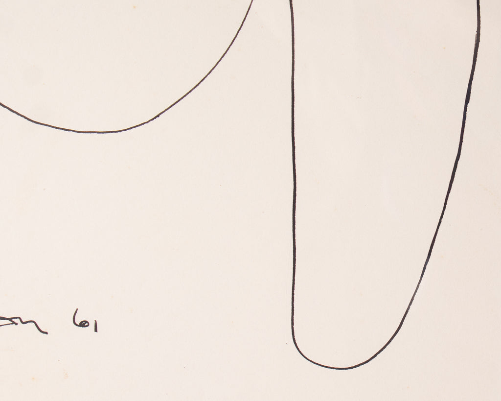 Harry Hilson 1961 Abstract Ink Drawing