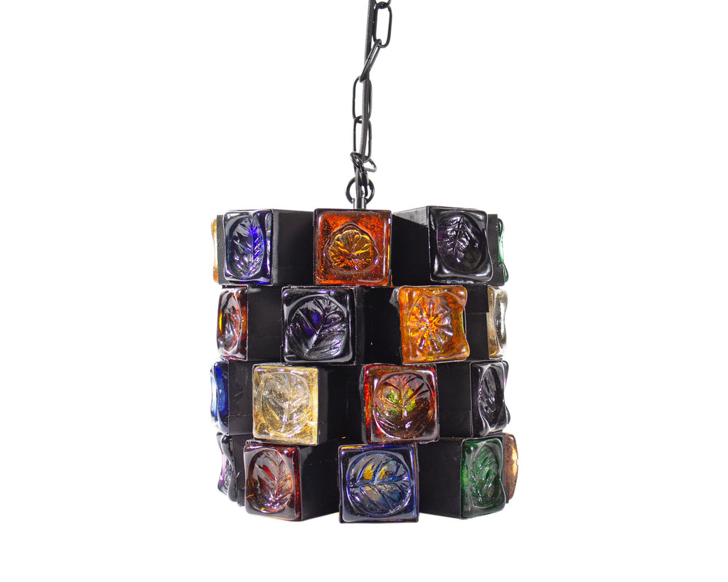 Felipe Delfinger 1970s Feders Mexico Brutalist Glass Pendant Light