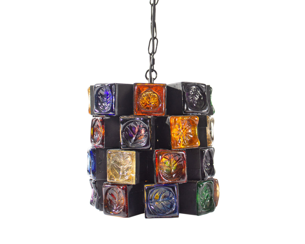 Felipe Delfinger 1970s Feders Mexico Brutalist Glass Pendant Light