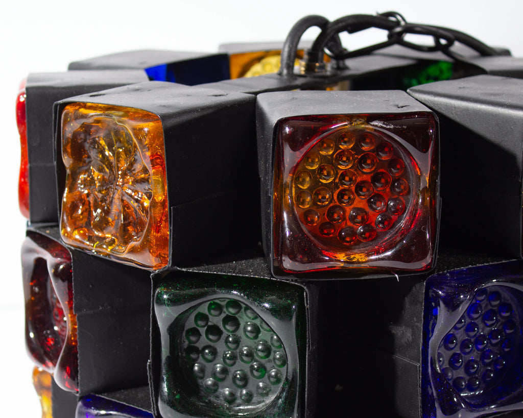 Felipe Delfinger 1970s Feders Mexico Brutalist Glass Pendant Light