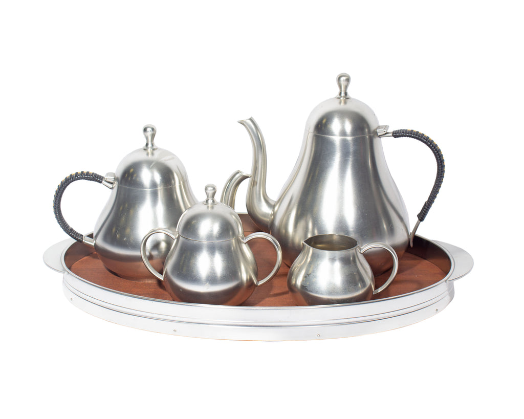 Mid-Century Meeuws & Zoon den Haag Pewter Tea and Coffee Set
