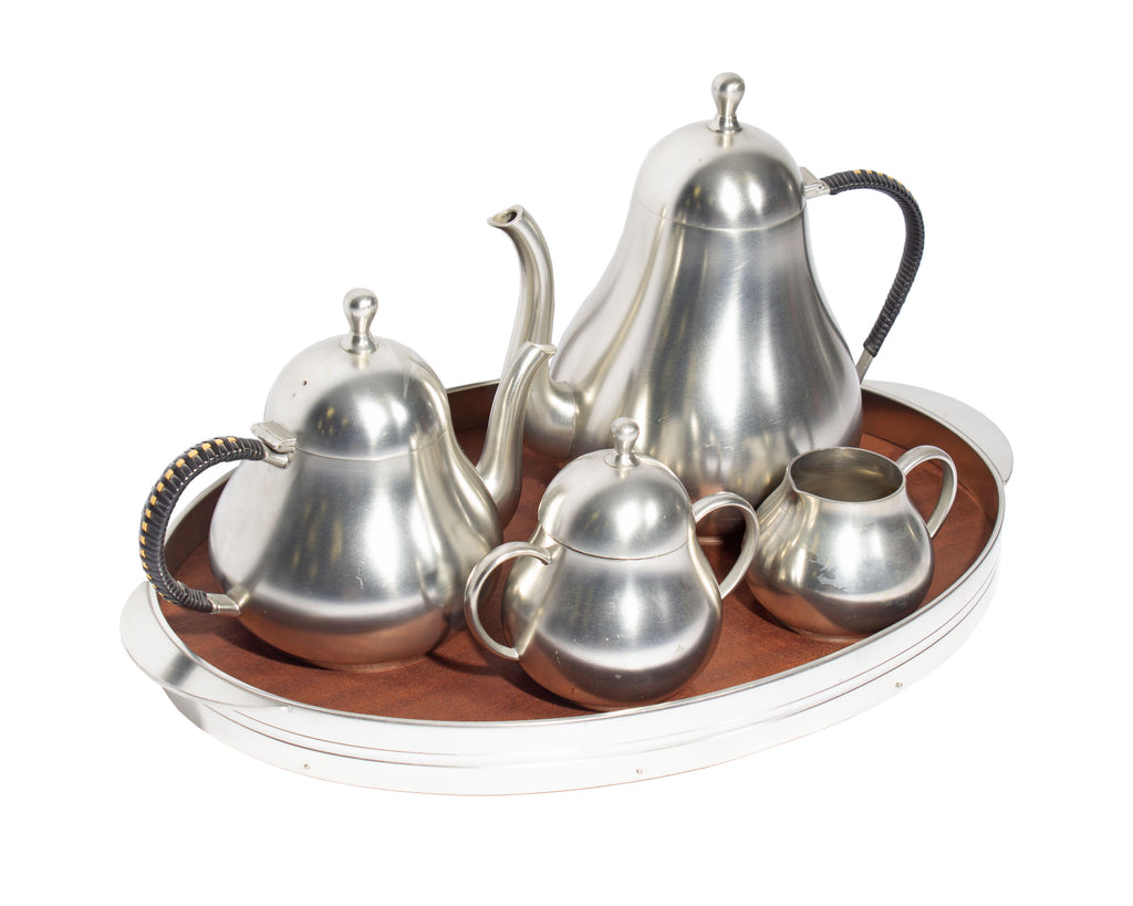 Mid-Century Meeuws & Zoon den Haag Pewter Tea and Coffee Set