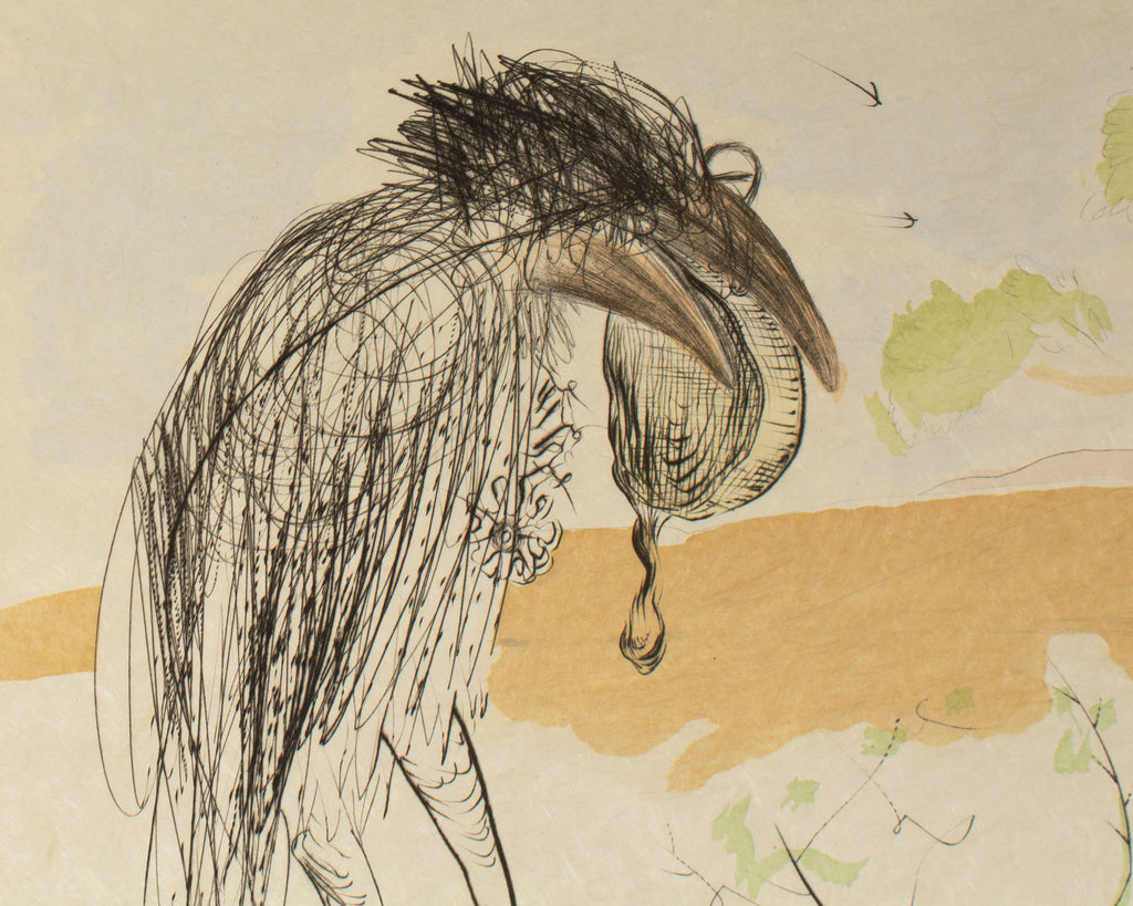 Salvador Dali 1974 “The Raven and the Fox” Drypoint Etching from “Le Bestiaire de la Fontaine”