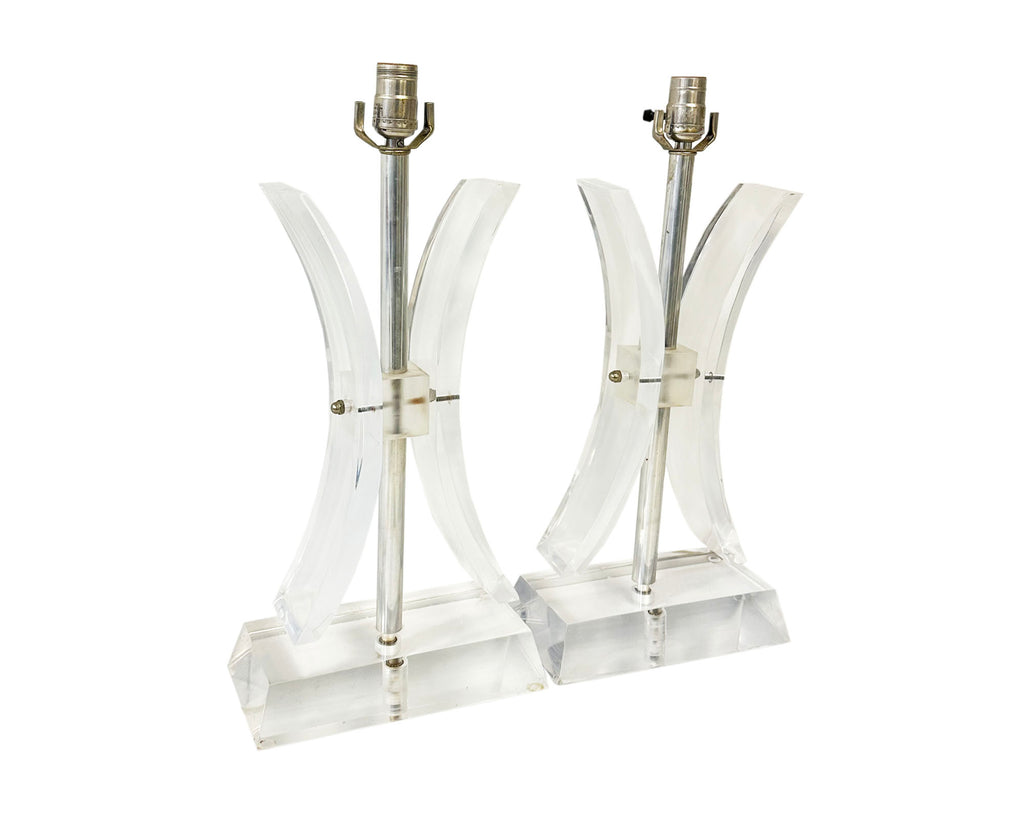 Herb Ritts Attrib. Astrolite Lucite Table Lamps