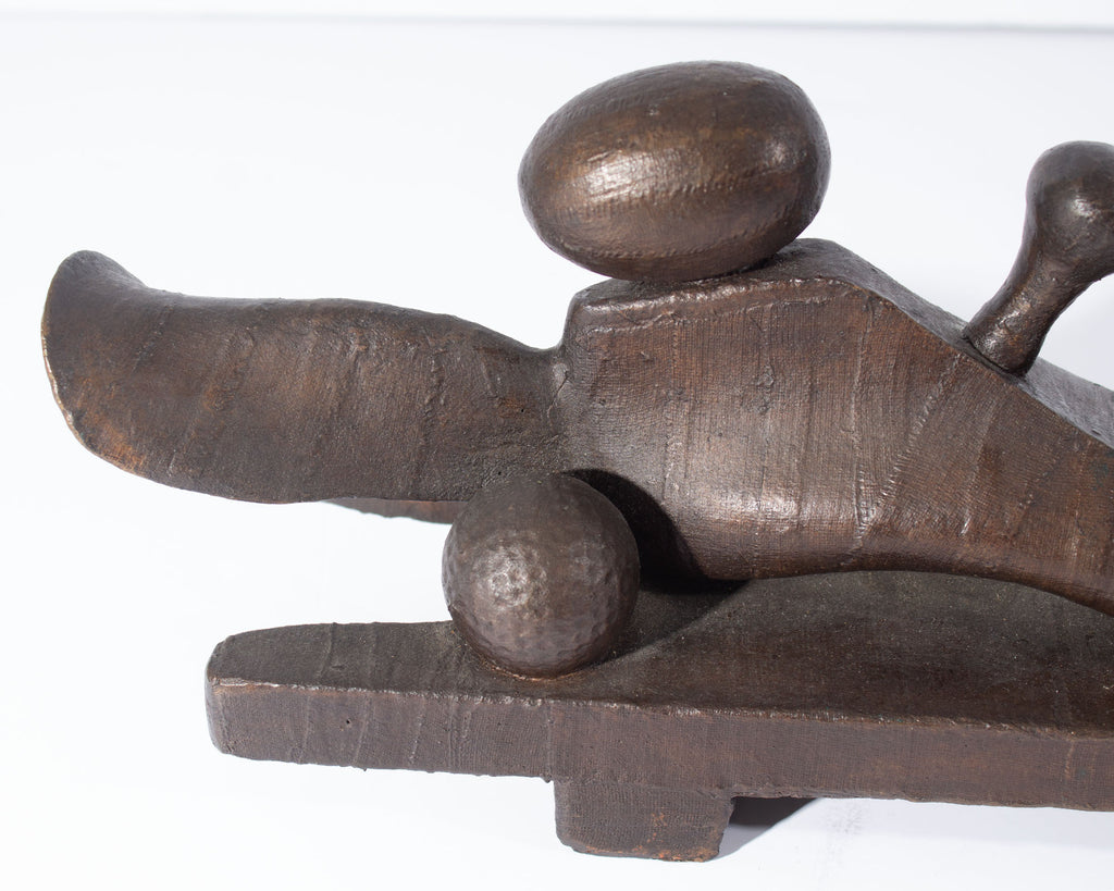 Shirley Scarpetta 1992 “Egg Walker” Bronze Sculpture