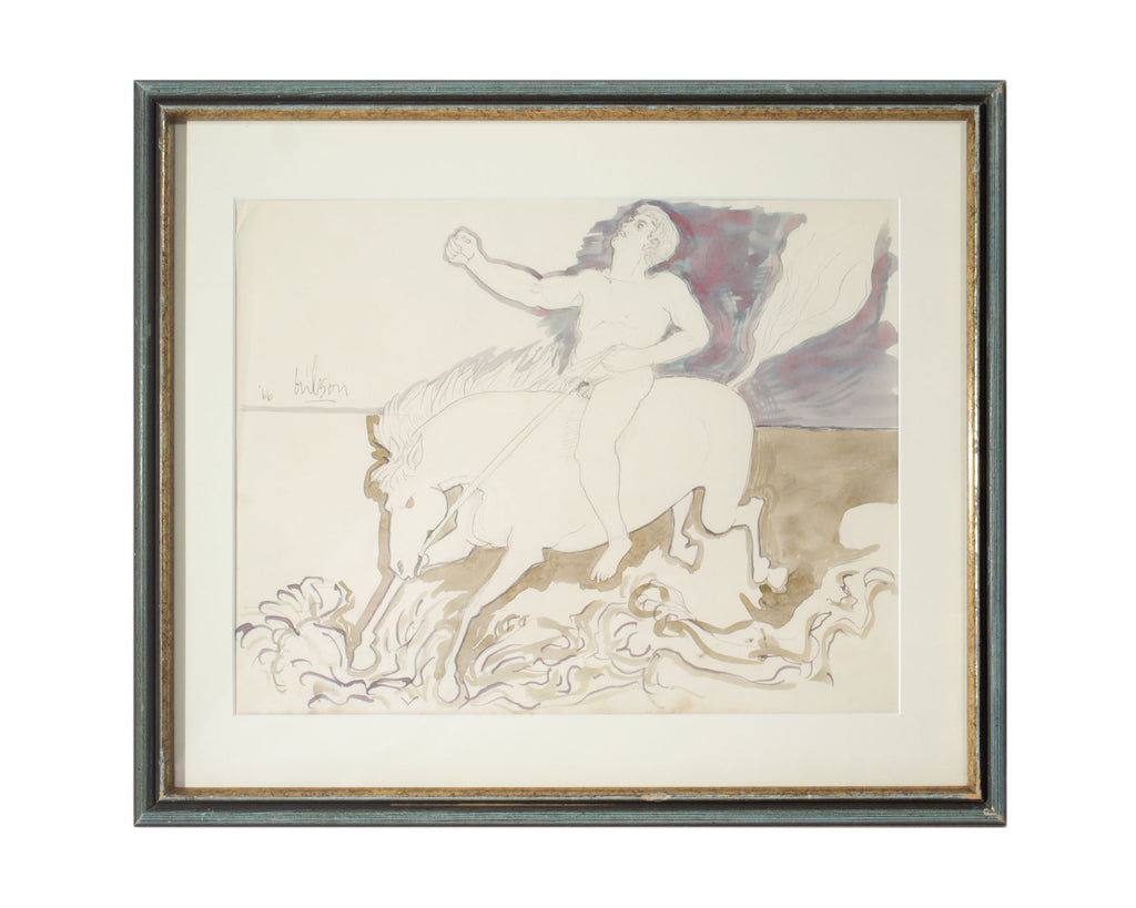 Harry Hilson 1966 Watercolor and Ink Painting