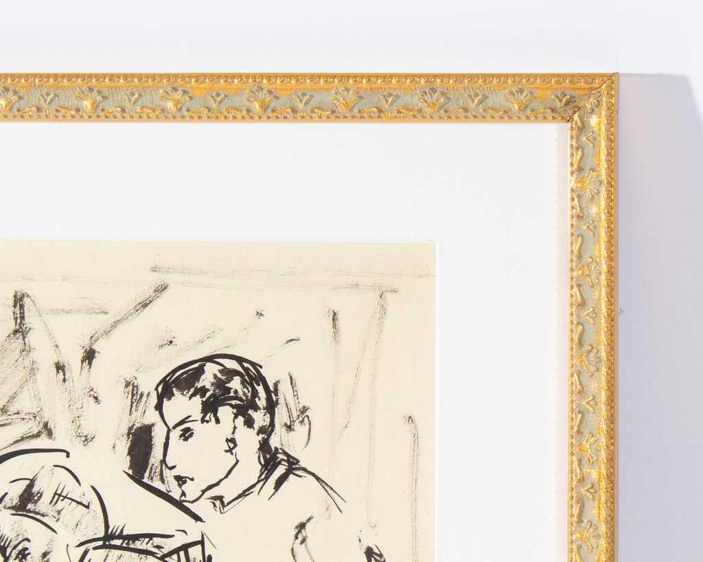 Harry Hilson 1960s Ink Drawing of Figures