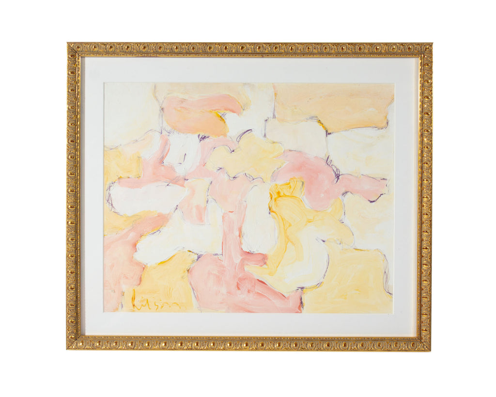 Harry Hilson Abstract Oil on Paper Painting