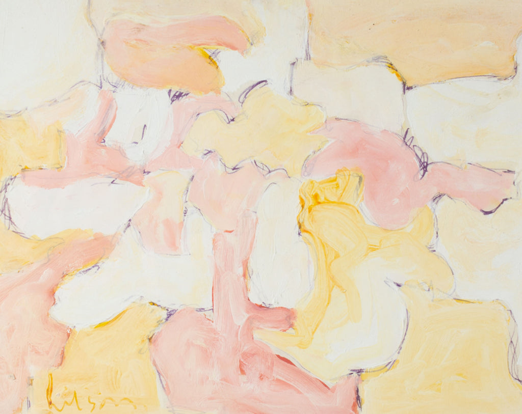 Harry Hilson Abstract Oil on Paper Painting