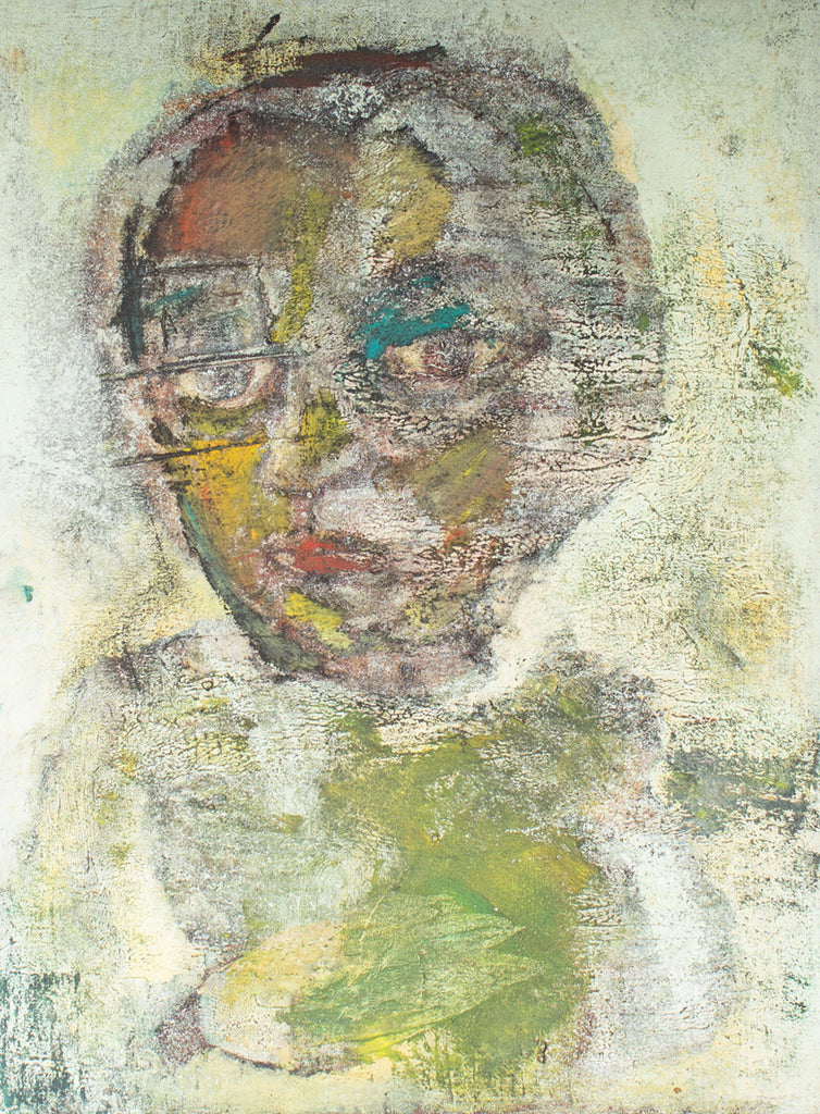 Barbara Rogers Houseworth 1950s Mixed Media on Board Portrait Painting