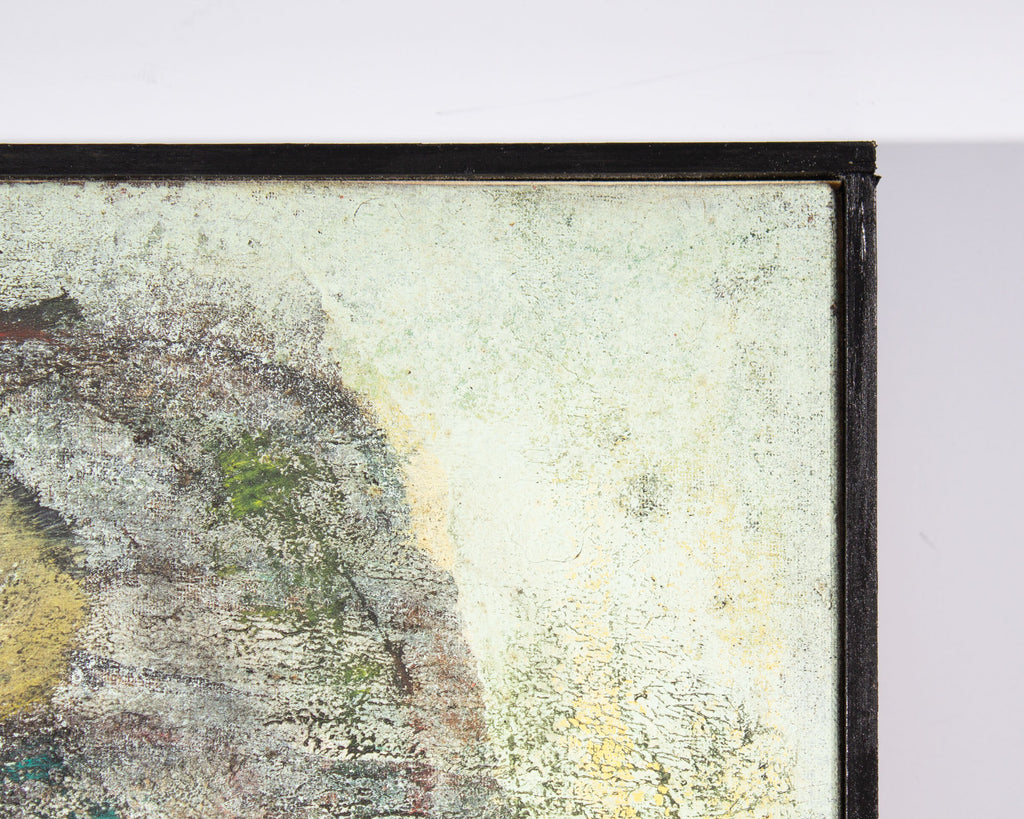 Barbara Rogers Houseworth 1950s Mixed Media on Board Portrait Painting