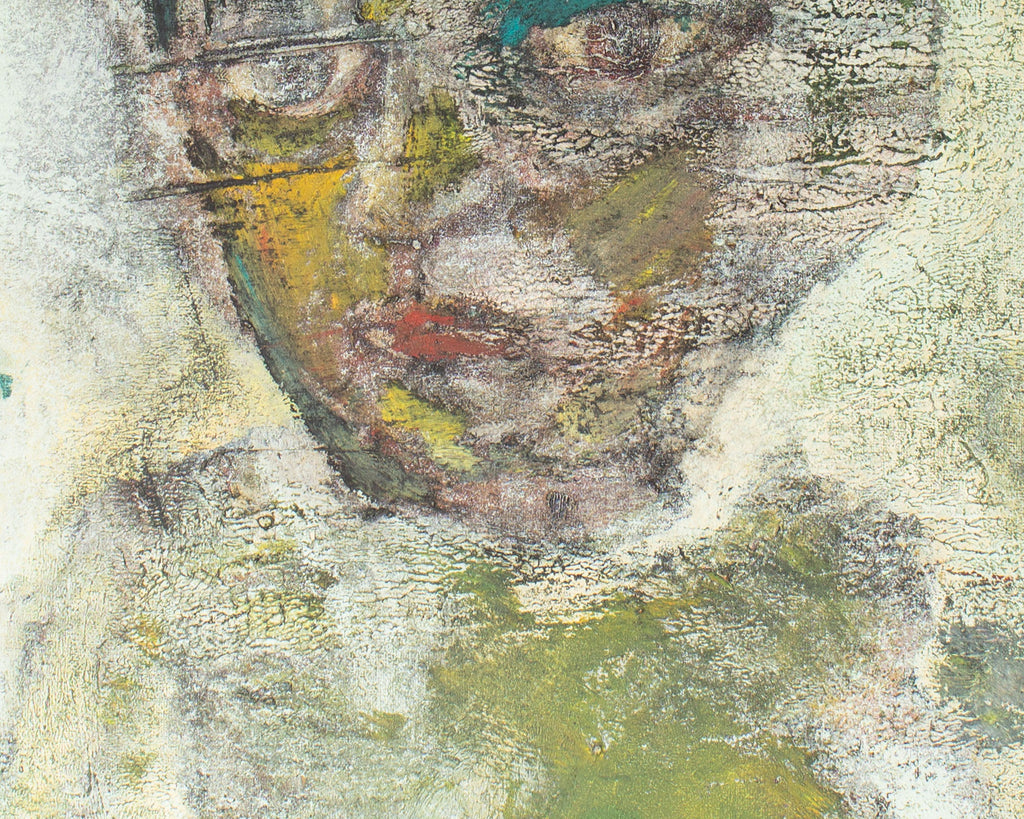 Barbara Rogers Houseworth 1950s Mixed Media on Board Portrait Painting