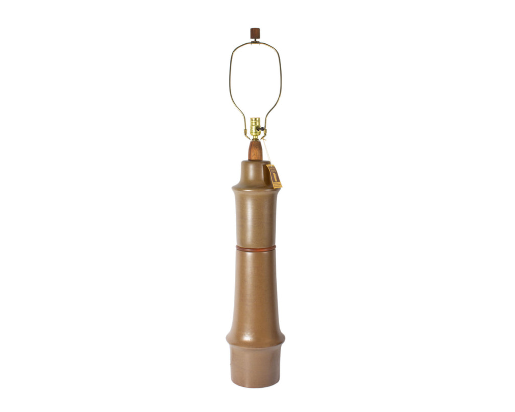Martz Marshall Studios Ceramic and Walnut Table Lamp