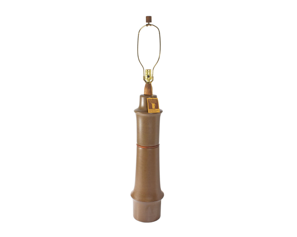 Martz Marshall Studios Ceramic and Walnut Table Lamp