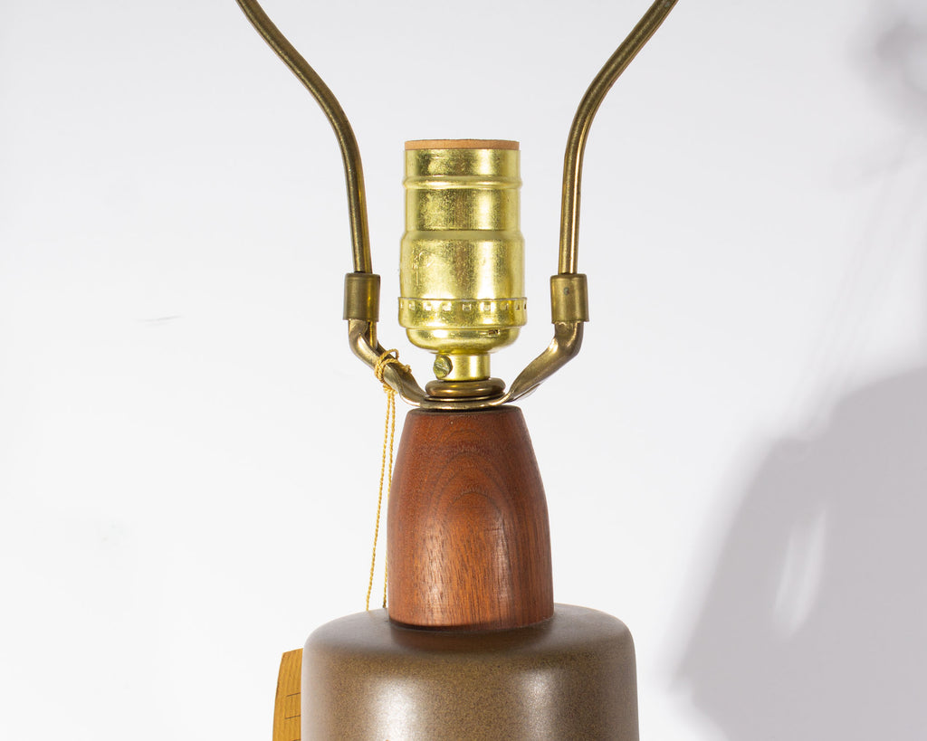 Martz Marshall Studios Ceramic and Walnut Table Lamp
