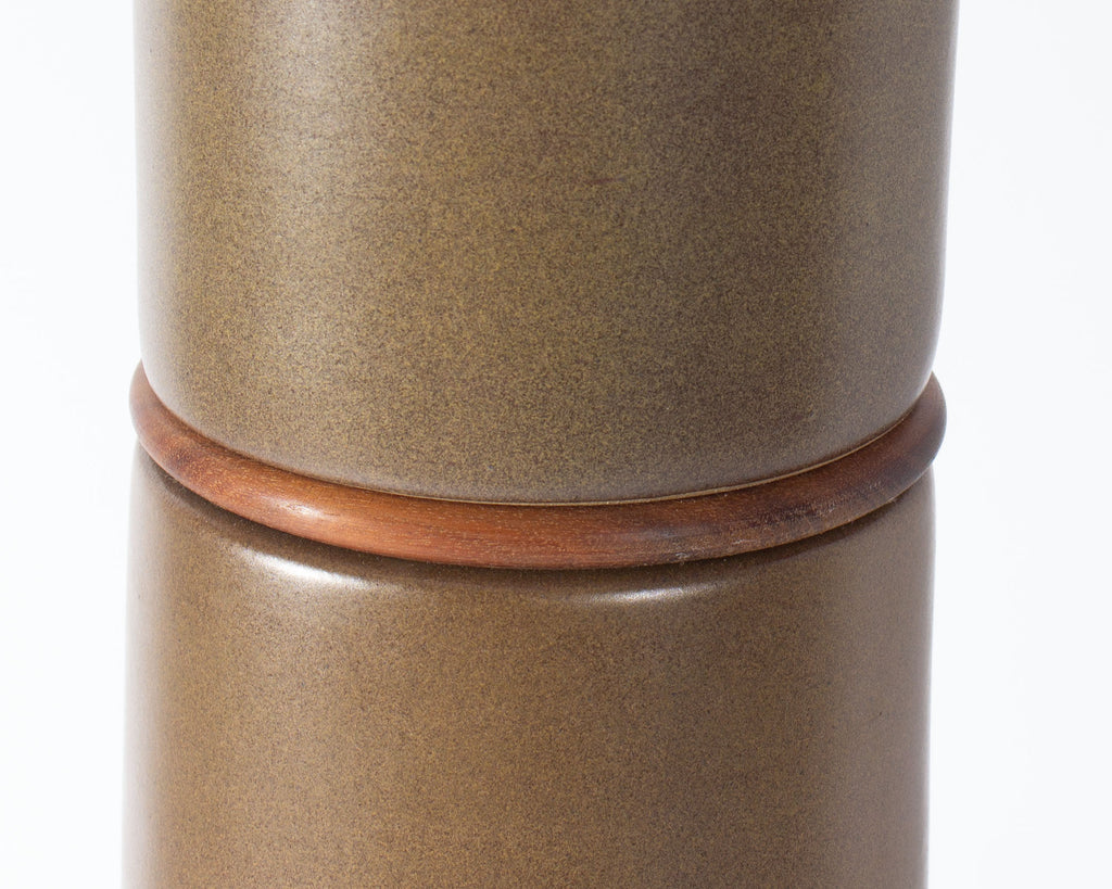 Martz Marshall Studios Ceramic and Walnut Table Lamp