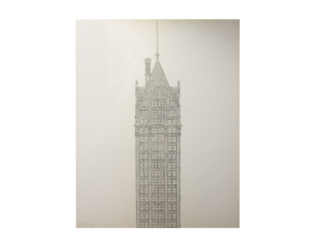 James Spencer Russell “Clyde Skyscraper 2” Graphite Drawing