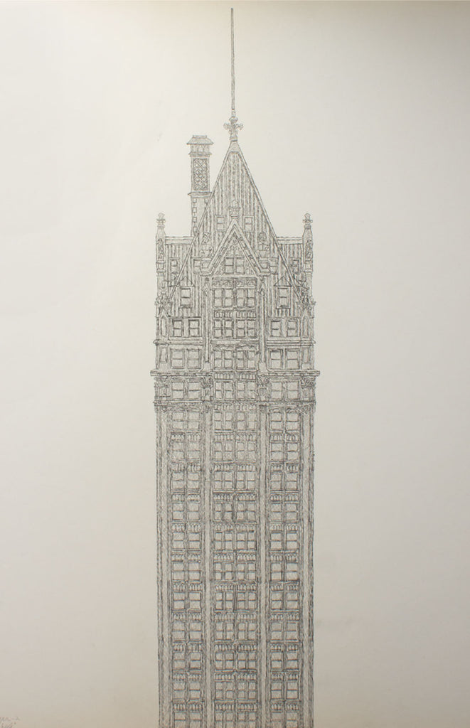 James Spencer Russell “Clyde Skyscraper 2” Graphite Drawing