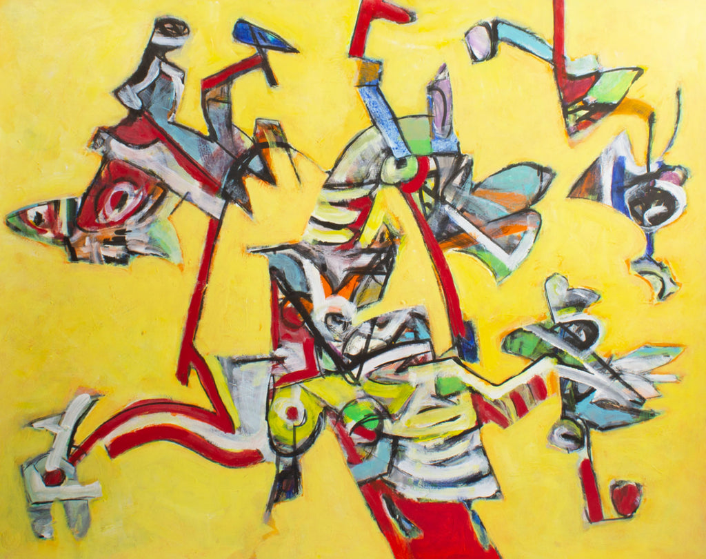 James L. Bruch Abstract Acrylic on Paper Painting