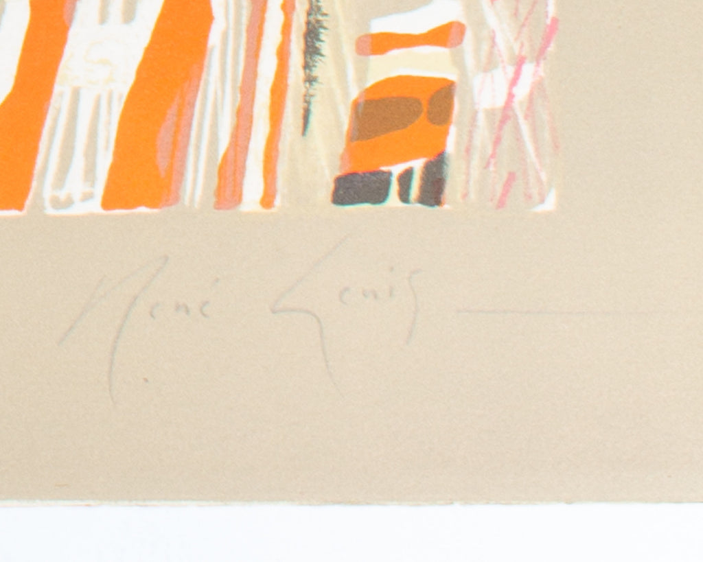 René Genis “Still Life with Pear and Lilies” Still Life Lithograph