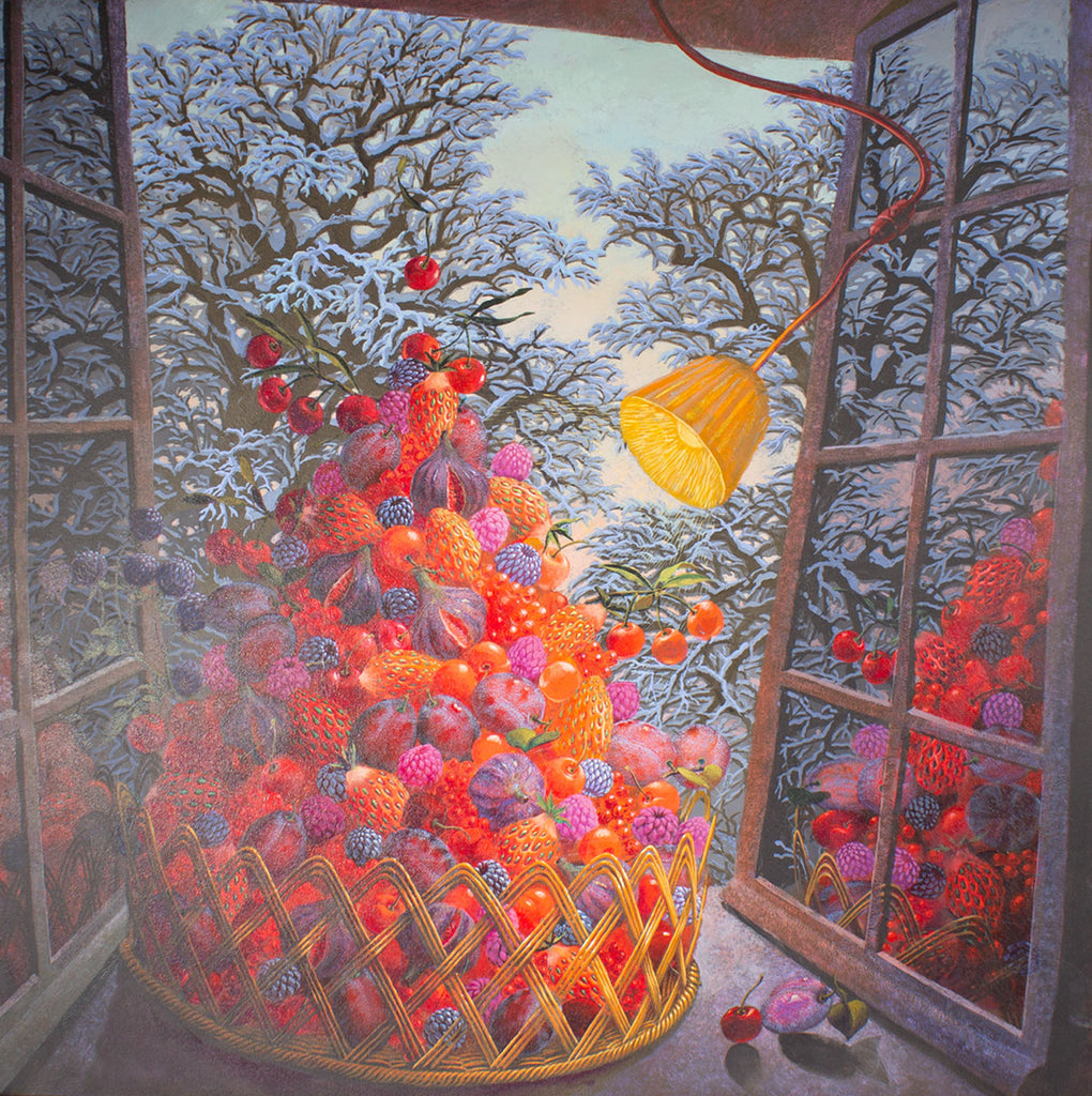 Alain Le Chatelier 2005 Acrylic on Canvas Still Life of Fruit