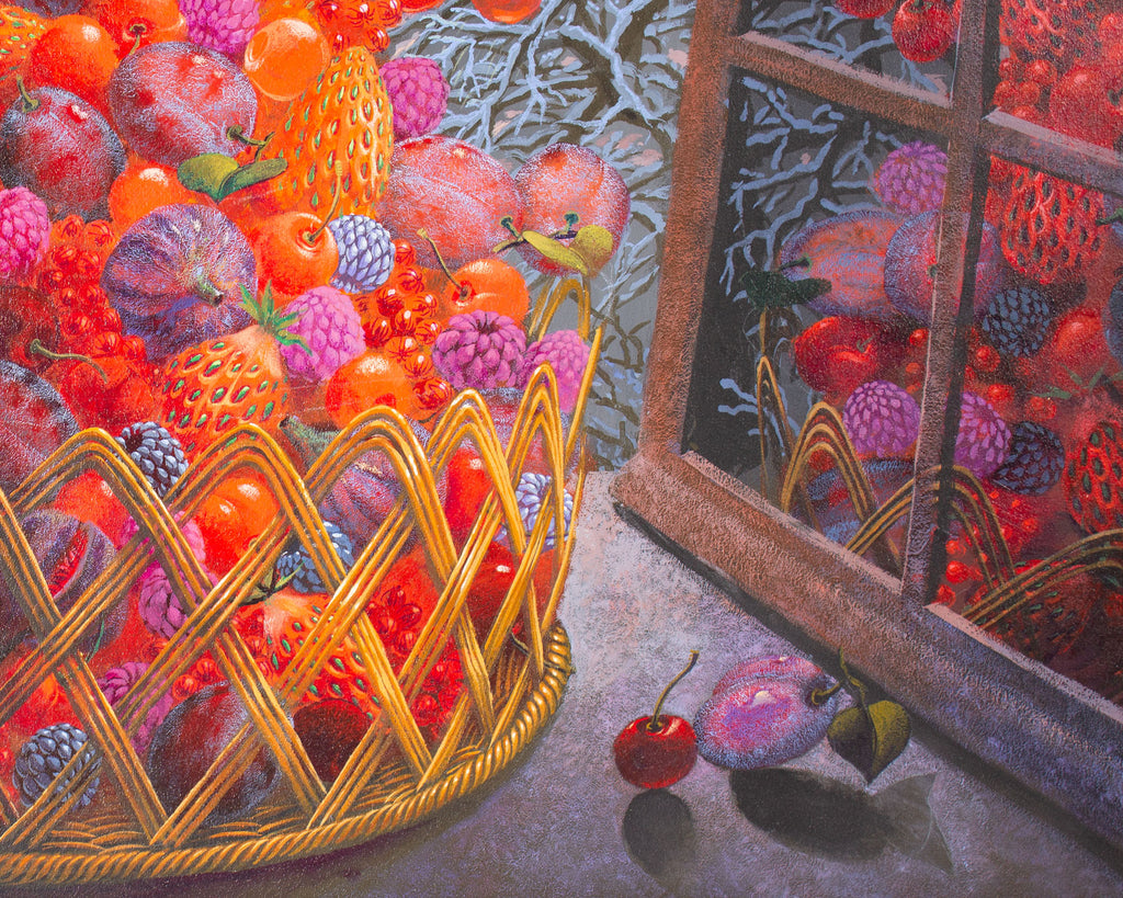 Alain Le Chatelier 2005 Acrylic on Canvas Still Life of Fruit