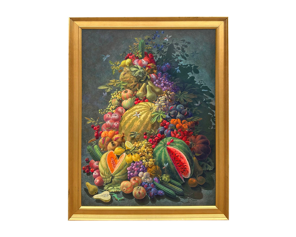 Alain Le Chatelier 2004 Acrylic on Canvas Still Life Painting of Fruit