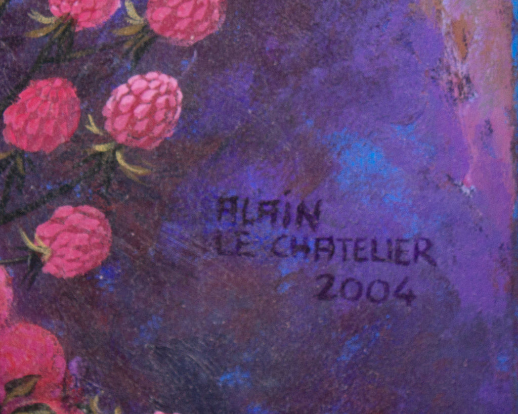 Alain Le Chatelier 2004 Acrylic on Canvas Still Life of Fruit