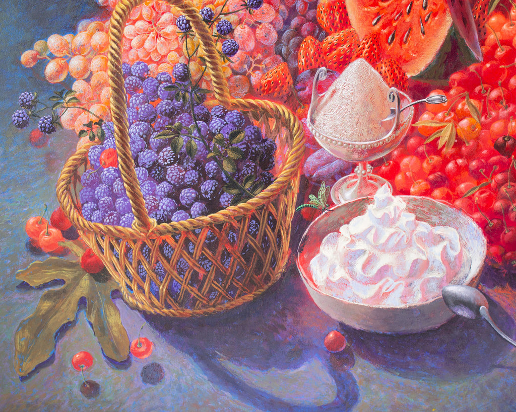 Alain Le Chatelier 2004 Acrylic on Canvas Still Life of Fruit