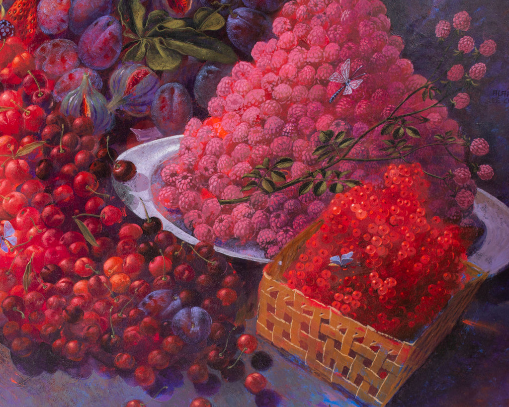 Alain Le Chatelier 2004 Acrylic on Canvas Still Life of Fruit